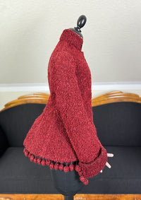 Viktorianische rote Wolljacke, ca. 1888
