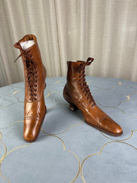 STILLER Antike Schnürstiefel aus Leder, Berlin, ca. 1906