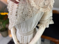 Antikes edwardianisches Teekleid aus Leinen, ca. 1906