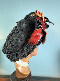 Antiker Vogelhut, England, ca. 1904 – edwardianische Federbesatz-Hutmode