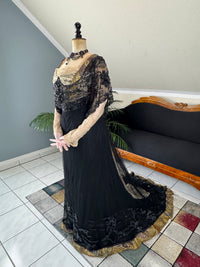 Antikes edwardianisches Abendkleid ca. 1906 – Seide, Spitze, Tüll & Brokat aus England