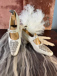 Antique Evening Shoes in Goatskin Leather, England, ca. 1907