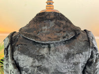 Edwardian ca. 1904 Langer schwarzer Mantel aus künstlichem Biberfell – Victor Tailoring Co., Chicago