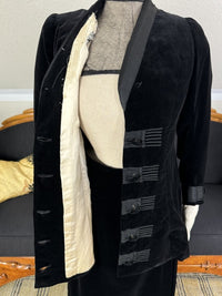 LINKER & Cie. Antikes schwarzes Samt-Gehkleid, Paris, ca. 1910