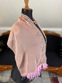 Antiker rosa Chiffonschal, 1920er