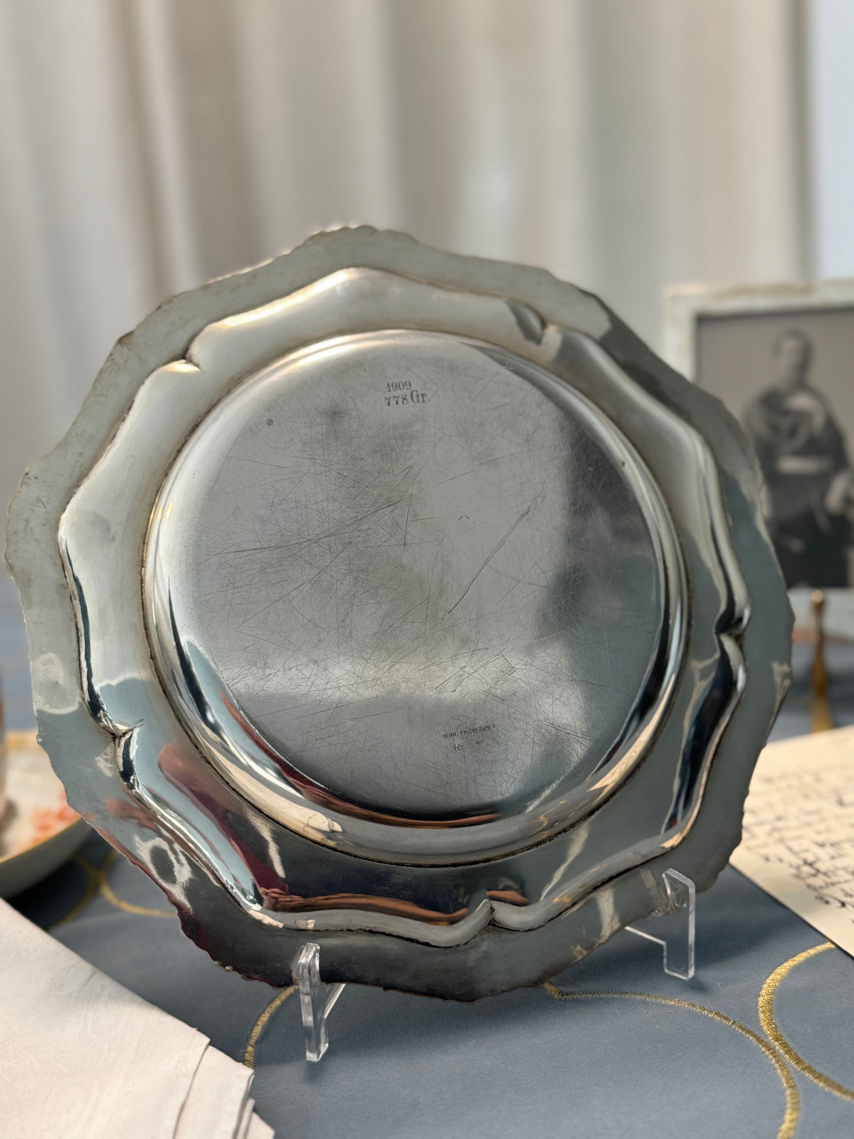 FRIEDLÄNDER Plaque d'argent, Kaiser Wilhelm II, datée 1909