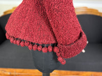 Viktorianische rote Wolljacke, ca. 1888