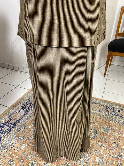 Antikes Edwardianisches Spazierkleid ca. 1912 – Gestreifte Mode des frühen 20. Jahrhunderts