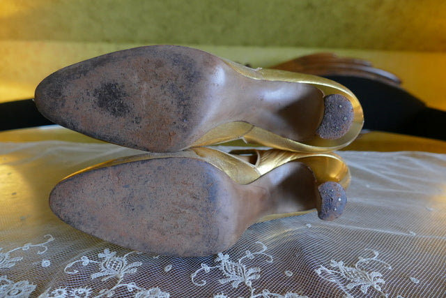 Antike goldene Ledertanzschuhe, ca. 1924
