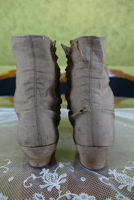Braune Stiefel mit seitlicher Schnürung, Bürgerkriegszeit, ca. 1860–1865