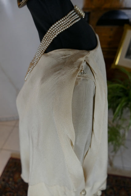 Antikes Brautkleid aus Seidensatin-Crêpe, Amerika, ca. 1925