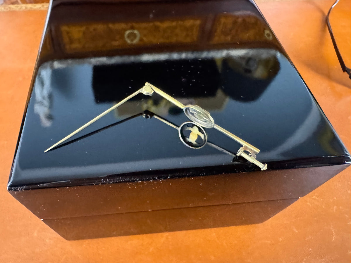 Crown Princess Cecilie of Prussia Gold Tie Pin with Enamel Monogram