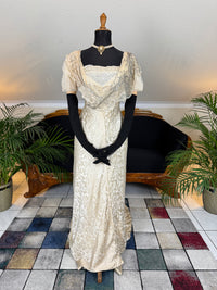 Edwardian wedding ensemble by Reville & Rossiter London with original box, shoes and accessories, Lady Gillman provenance, 1911