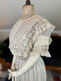 Antikes edwardianisches Teekleid aus Leinen, ca. 1906