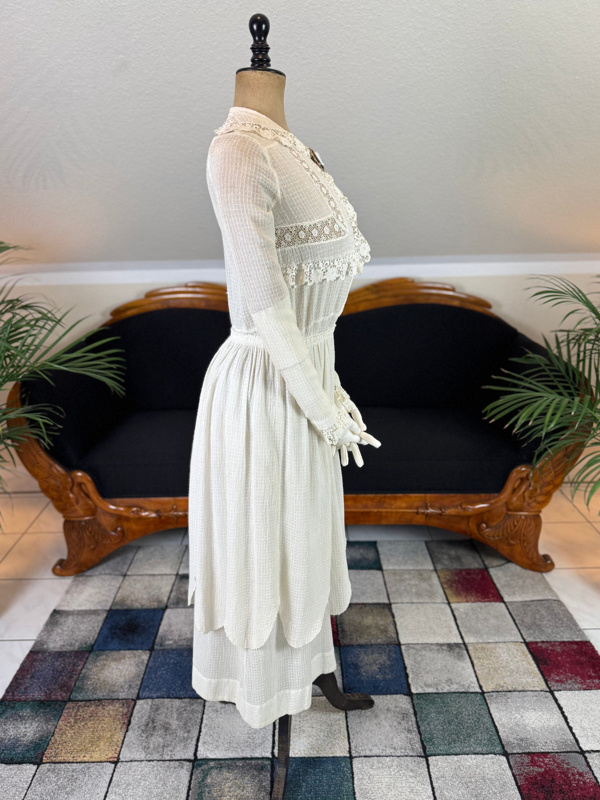Antikes Crêpe-Baumwollkleid, ca. 1914
