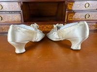 Antique Wedding Shoes 1882 – Silk Bridal Shoes with Double Bows by Julien Mayer, Paris, Kate Rimer Provenance