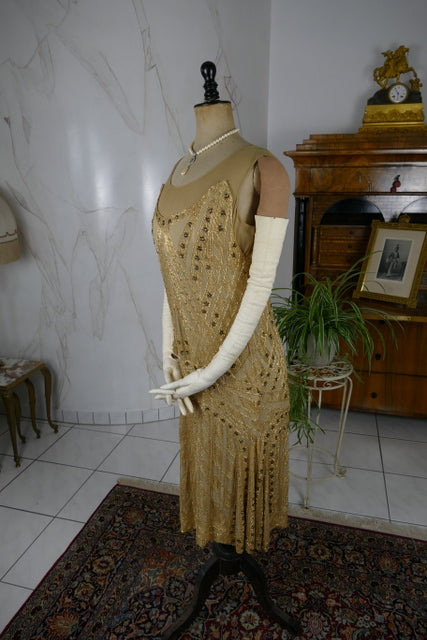 Vintage gold flapper dress 
