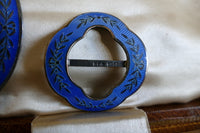 HENRY MATTHEWS Antikes Frisiertischset aus Silber und Emaille, Birmingham, 1910