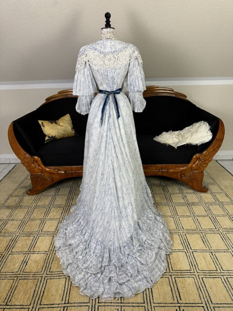 Antikes zweiteiliges Edwardianisches Sommerkleid, ca. 1903