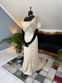 Edwardian wedding ensemble by Reville & Rossiter London with original box, shoes and accessories, Lady Gillman provenance, 1911