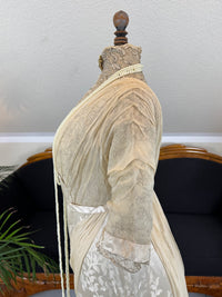 Evening Dress 1912 – Cream Silk Brocade with Lace & Crepe Drapes by M. E. Humble, Court Dressmaker, Lady Gillman Provenance