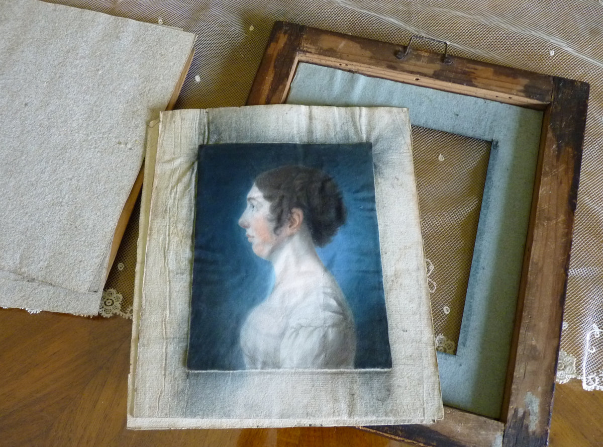 Paar Empire-Pastellporträts, 1813 – L.H. Hessel, Nürnberg, Kunst des frühen 19. Jahrhunderts