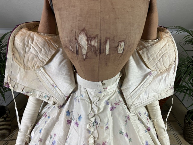 Antikes Seidenabendkleid mit Tagesoberteil, ca. 1864