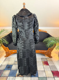 Antique Edwardian ca. 1904 Long Black Faux Beaver‑Fur Coat – Victor Tailoring Co., Chicago
