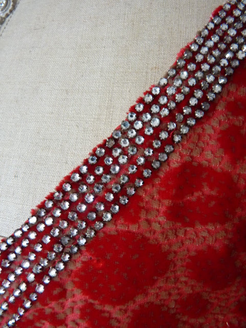 WORTH Antikes Samtkleid mit Dévoré-Muster, Paris, ca. 1926