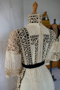 Antikes edwardianisches Leinen-Geh-Ensemble, ca. 1906 – Kleid & Jacke