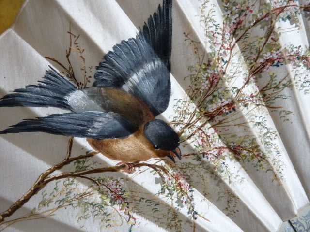 Faltfächer, Vogelmotiv, um 1900