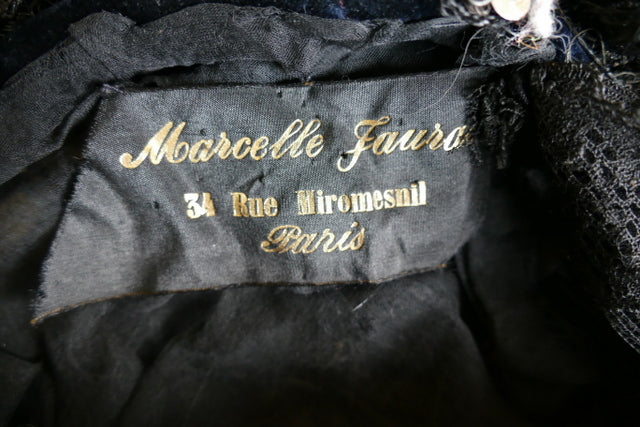 MARCELLE FAURAS Antiker Pariser Paillettenhut, ca. 1899