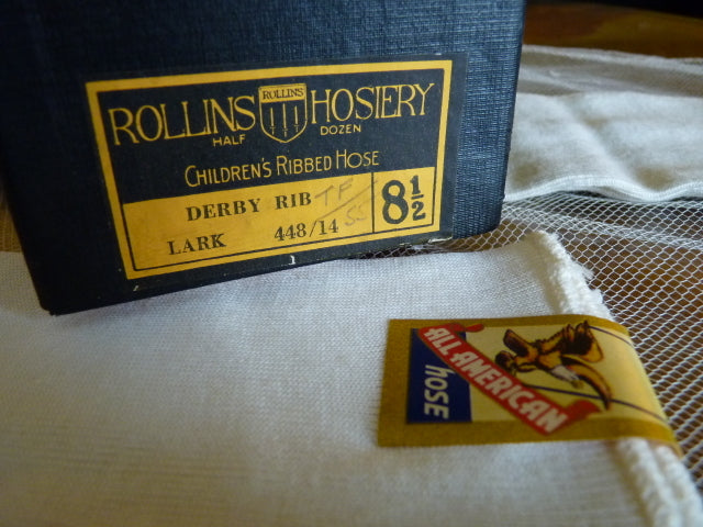 ROLLINS HOSIERY Antike gerippte Strümpfe, 1920er Jahre