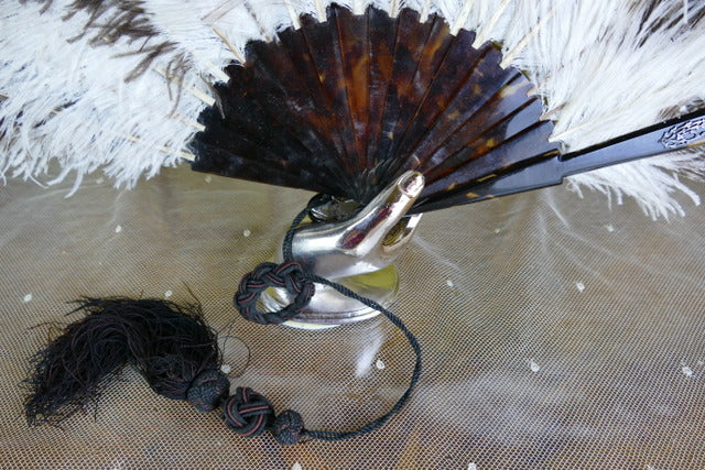 Federfächer mit Monogramm, um 1900