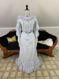 Antikes zweiteiliges Edwardianisches Sommerkleid, ca. 1903