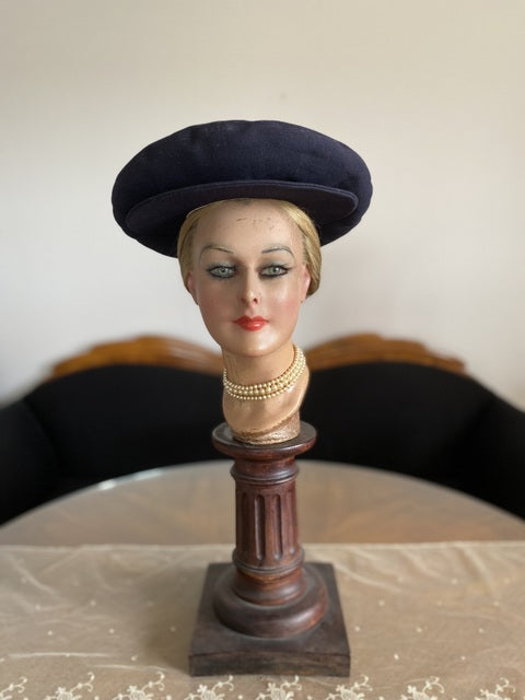 Antique Blue Wool & Silk Sports Hat, ca. 1904