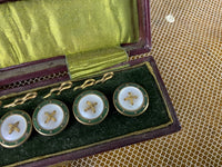 Emaillierte Herrenknöpfe, England, ca. 1902