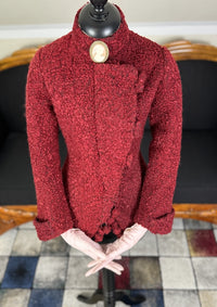 Viktorianische rote Wolljacke, ca. 1888