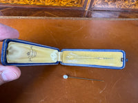 Gold Tie Pin with Pearl in Original Friedländer Berlin Case, Kaiser Wilhelm II.