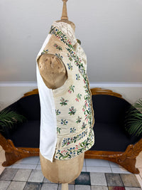 Georgian Cream Silk Embroidered Waistcoat, England ca. 1790 – Vibrant Antique Menswear
