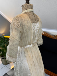 Evening Dress 1912 – Cream Silk Brocade with Lace & Crepe Drapes by M. E. Humble, Court Dressmaker, Lady Gillman Provenance