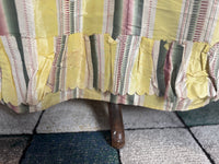 silk taffeta robe à l’anglaise with pink and green stripes, 1770s fashion