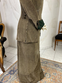 Antikes Edwardianisches Spazierkleid ca. 1912 – Gestreifte Mode des frühen 20. Jahrhunderts