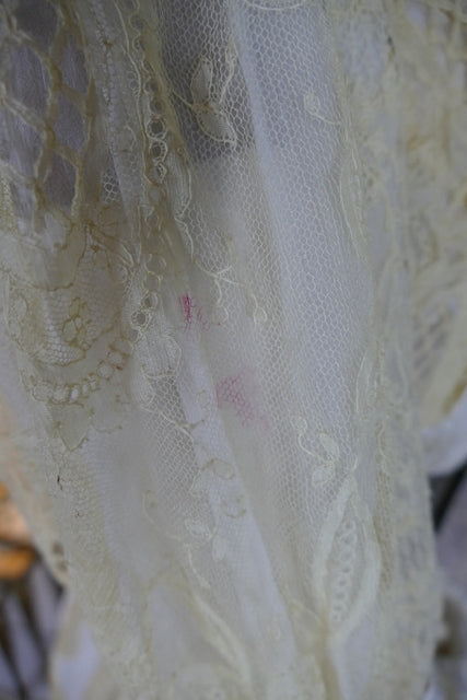 Antikes edwardianisches Kleid von 1901 – MACHARET New York & Paris Zweiteiliges Ensemble aus Seide und Spitze