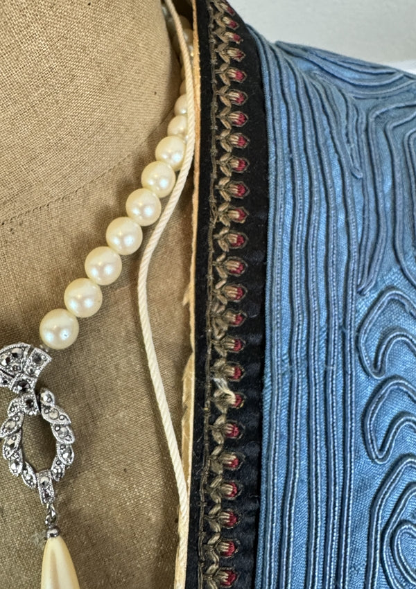 Antike blaue Edwardianische Jacke, ca. 1910 - Jugendstilmode