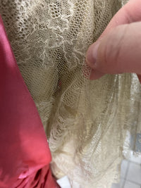 Rosa Satin-Abendkleid aus der Titanic-Ära, ca. 1912