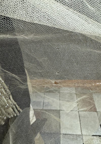 Antikes silbernes Lamé-Abendkleid aus der Titanic-Ära, ca. 1912