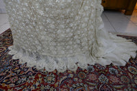 Antikes besticktes Spitzen-Bustle-Überkleid, 1880er Jahre