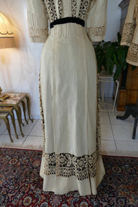 Antikes edwardianisches Leinen-Geh-Ensemble, ca. 1906 – Kleid & Jacke