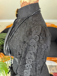 1904 black silk skirt and bodice set, very good condition